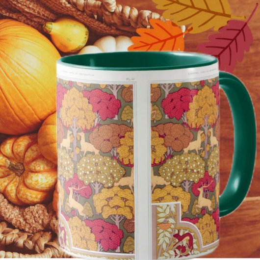 Mug Arbre d'automne Art nouveau et chute de cerfs Vern