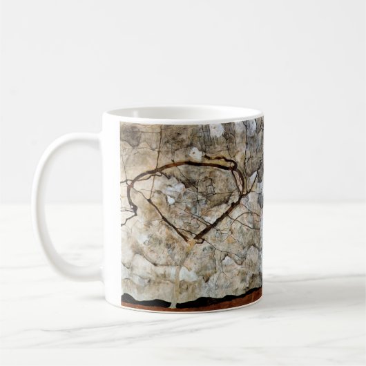 Mug Arbre d'automne en mouvement par Egon Schiele (Gauche)