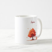 Mug Arbre d'automne et écureuil personnalisés (Devant droit)