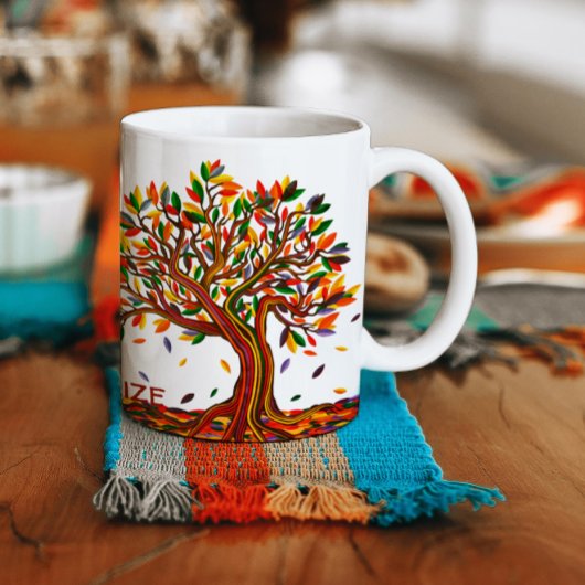 Mug Arbre d'automne personnalisable Couleurs chaudes A