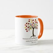 Mug Arbre d'automne stylisé ; l'automne est le deuxièm (Devant droit)