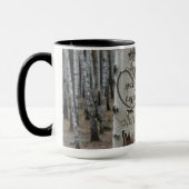 Mug Arbre de bouleau personnalisé cœur sculpté rustiqu (Gauche)