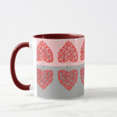 Mug Arbre de coeur (rouge et gris) La Saint-Valentin (Gauche)