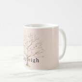 Mug Arbre de coeurs en crème rosée (Devant droit)