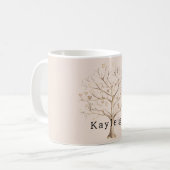 Mug Arbre de coeurs en crème rosée (Devant gauche)