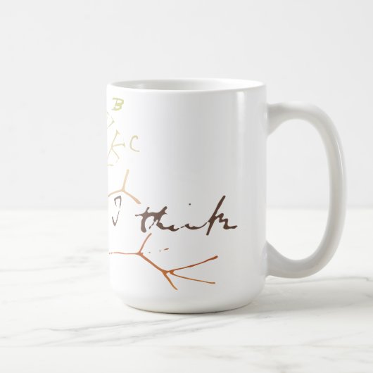 Mug Arbre de Darwin de la vie : Je pense (Droite)