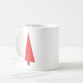 Mug Arbre de fête rouge. Rouge et blanc. Noël (Devant gauche)