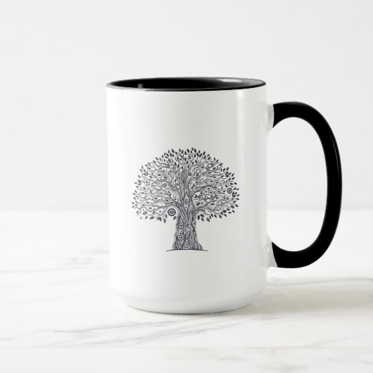 Mug Arbre de griffonnage de la vie (Droite)