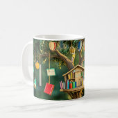 Mug "Arbre de la connaissance" avec des livres suspend (Devant gauche)