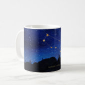 Mug Arbre de la Nuit Étoilée Or Gémeaux Constellation (Devant gauche)