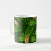 Mug Arbre de Noël À feuillage persistant avec cônes de (Devant gauche)