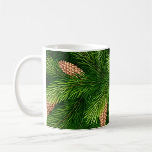 Mug Arbre de Noël À feuillage persistant avec cônes de (Gauche)