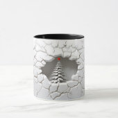 Mug Arbre de Noël à neige fissurée 3D (Centre)