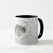 Mug Arbre de Noël à neige fissurée 3D (Devant droit)