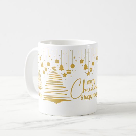 Mug Arbre de Noël Abstrait glamour (Devant gauche)