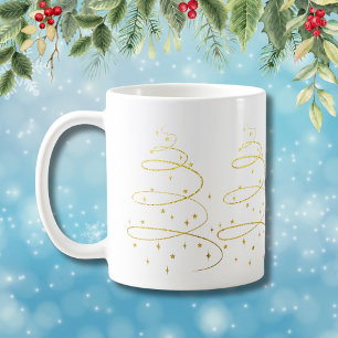 Mug Arbre de Noël Abstrait Sparkling Gold