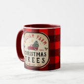 Mug Arbre de Noël Agritourisme Pine Arbres style ferme (Devant gauche)