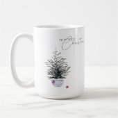 Mug Arbre de Noël aquarelle Boho Chic Blanc (Gauche)