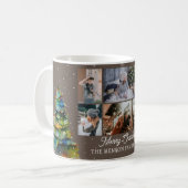 Mug Arbre de Noël Aquarelle Famille 6 Photo Collage (Devant gauche)