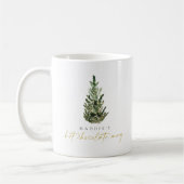 Mug Arbre de Noël aquarelle Noël personnalisé (Gauche)