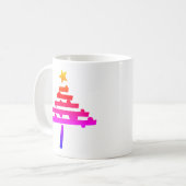 Mug Arbre de Noël arc-en-ciel simple avec étoile (Devant gauche)