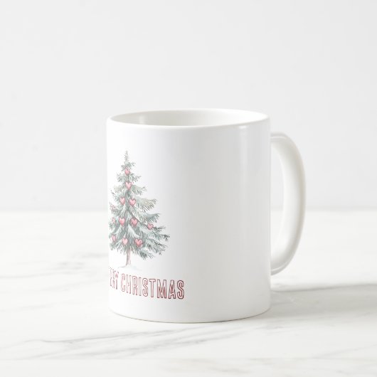 Mug Arbre de Noël aux coeurs (Devant droit)