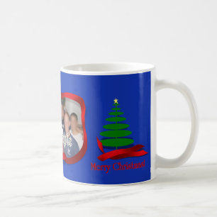 Mug Arbre de Noël avec cadre photo en ruban rouge