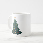 Mug Arbre de Noël avec ornements et étoiles (Devant gauche)