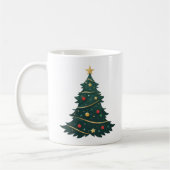 Mug Arbre de Noël avec ornements et étoiles (Gauche)