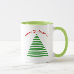 Mug - Arbre de Noël avec texte courbé