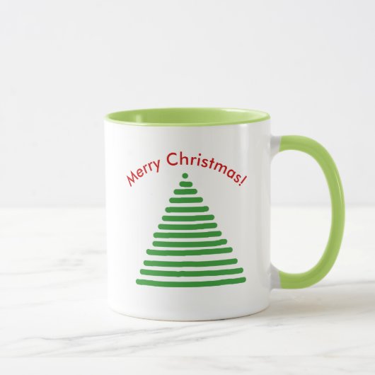 Mug - Arbre de Noël avec texte courbé (Droite)