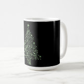 Mug Arbre de Noël Black Metallic Green Élégant (Devant droit)