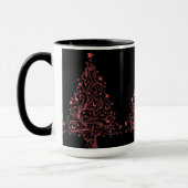 Mug Arbre de Noël Black Metallic Rouge look élégant (Gauche)