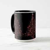 Mug Arbre de Noël Black Metallic Rouge look élégant (Devant gauche)