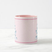 Mug Arbre de Noël blanc avec Aquarelle Ornements rose (Centre)