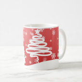 Mug Arbre de Noël blanc et Snowman (Devant droit)