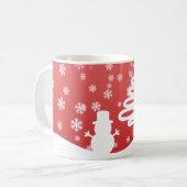 Mug Arbre de Noël blanc et Snowman (Devant gauche)