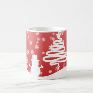 Mug Arbre de Noël blanc et Snowman