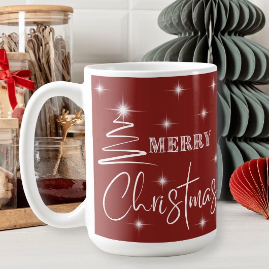 Mug Arbre de Noël blanc simpliste