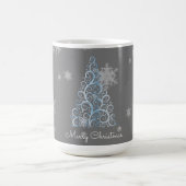 Mug Arbre de Noël bleu et flocons de neige (Centre)