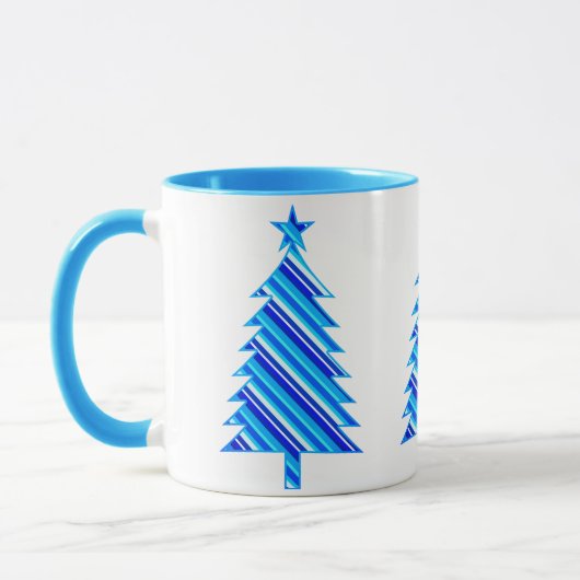 Mug Arbre de Noël bleu et turquoise (Gauche)