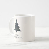 Mug Arbre de Noël bleu et vert de la marine (Devant gauche)