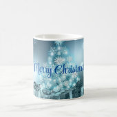 Mug Arbre de Noël bleu, Flocon de neige (Centre)