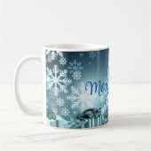 Mug Arbre de Noël bleu, Flocon de neige (Gauche)