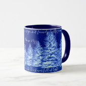Mug Arbre de Noël bleu néon (Devant droit)