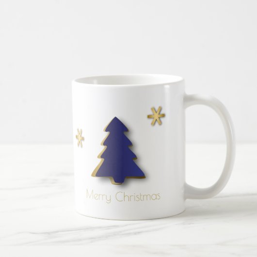 Mug Arbre de Noël bleu or élégant (Droite)