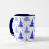 Mug Arbre de Noël Blue Periwinkle Design Motif (Devant gauche)