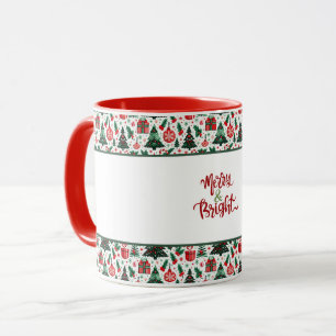 Mug Arbre de Noël, cadeaux, sucre de canne