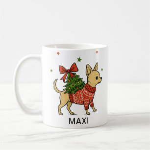 Mug Arbre de Noël Chien Chihuahua Personnalisé