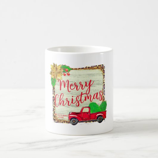 Mug Arbre de Noël classique et Camion de Noël rouge (Centre)